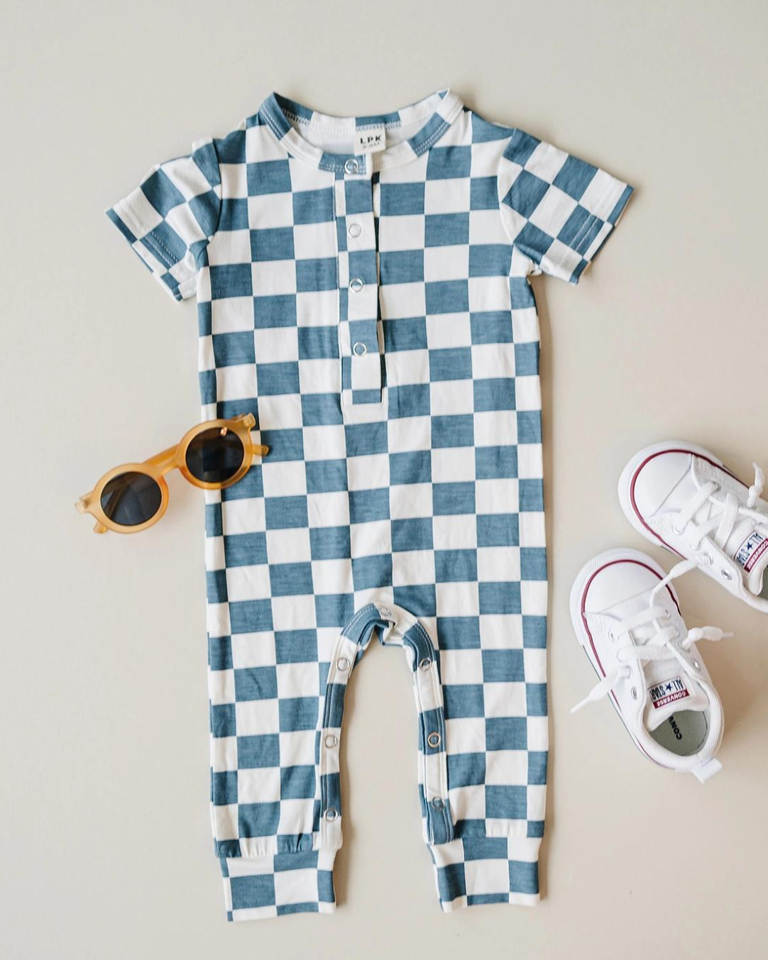 Bamboo Checkered Jumpsuit | Blue