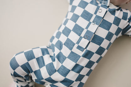 Bamboo Checkered Jumpsuit | Blue